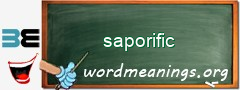WordMeaning blackboard for saporific
